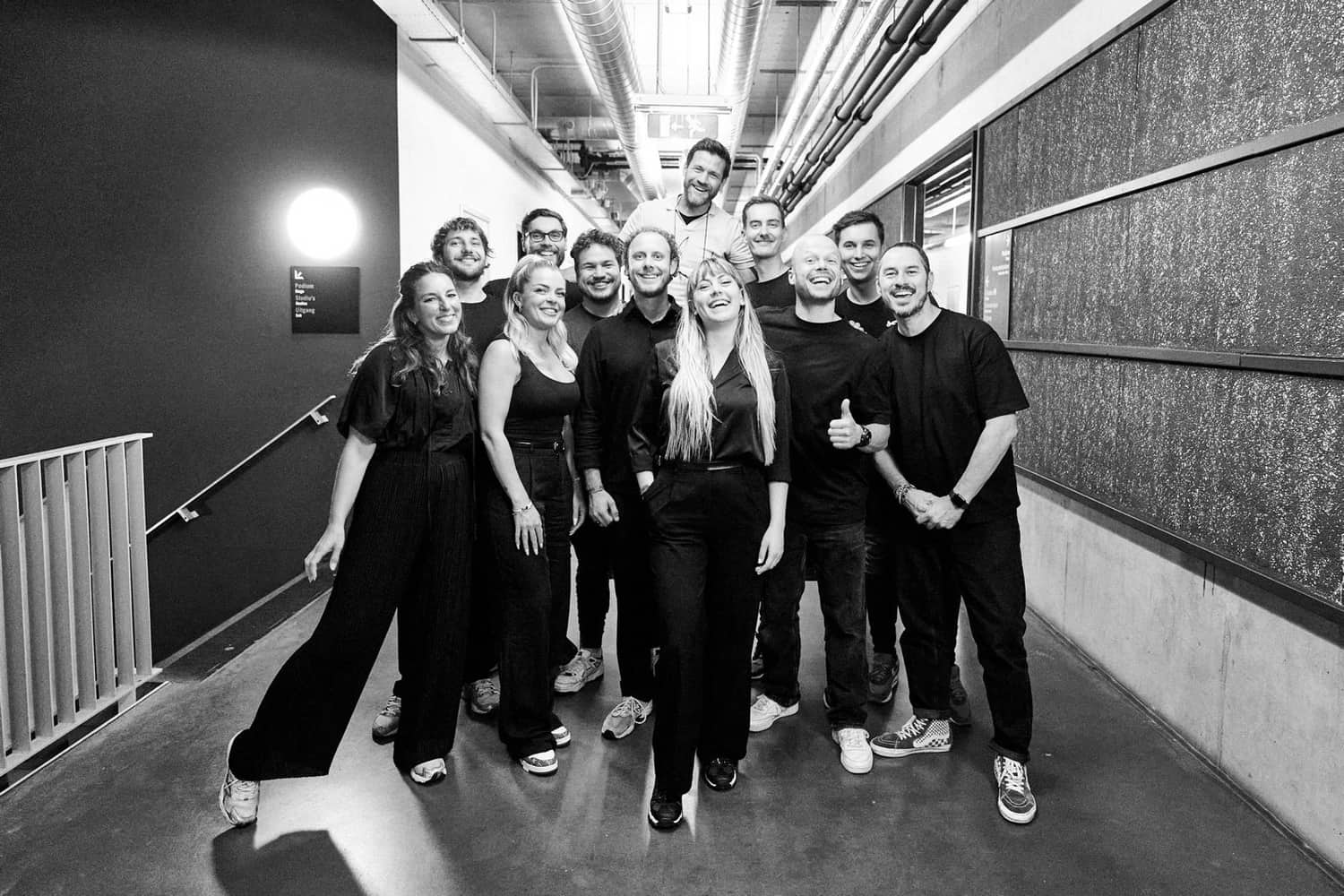 The team together after a production on location